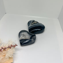 Load image into Gallery viewer, Black Banded Agate Hearts