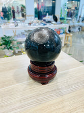 Load image into Gallery viewer, Silver Obsidian Sphere