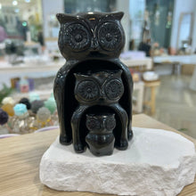 Load image into Gallery viewer, Black Obsidian Owl Family