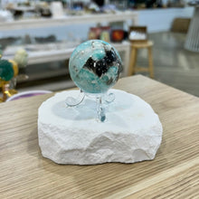 Load image into Gallery viewer, Amazonite & Smokey Quartz Sphere