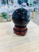 Load image into Gallery viewer, Silver Obsidian Sphere