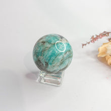 Load image into Gallery viewer, Amazonite & Smokey Quartz Sphere