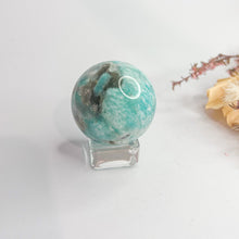 Load image into Gallery viewer, Amazonite & Smokey Quartz Sphere
