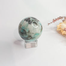 Load image into Gallery viewer, Amazonite & Smokey Quartz Sphere