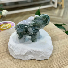 Load image into Gallery viewer, Moss Agate Elephant
