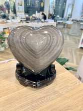 Load image into Gallery viewer, Silver Obsidian Heart

