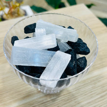 Load image into Gallery viewer, Selenite &amp; Black Tourmaline Pouch
