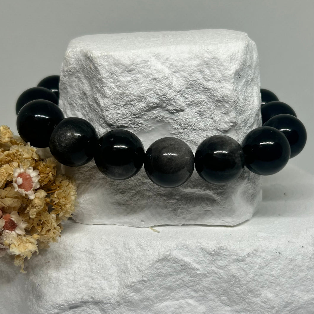 Silver Obsidian Bracelet